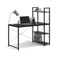 thumbnail image 4 of Ames 47" Reversible Gaming Computer Desk with Adjustable Shelves, Home Office Desk, Grommet Cable-Management, Leveler Feet, Easy Assembly, Black/Black, 4 of 10