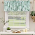 thumbnail image 3 of Green Abstract Valances for Windows, Decorative Rod Pocket Window Valance Curtains, Modern Oil Painted Art Contemporary Short Curtain Drapes for Kitchen/Bathroom/Living Room, 2 Panels, 60" W x 18" L, 3 of 8