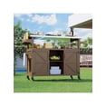thumbnail image 1 of Bingirl Home Outdoor Grill Cart With Storage Cabinet Metal Kitchen Island Prep Table With Movable Universal Wheels And Stainless Steel Top Spice Rack Towel Rack and Lockable Wheels For BBQ Backyard, 1 of 7