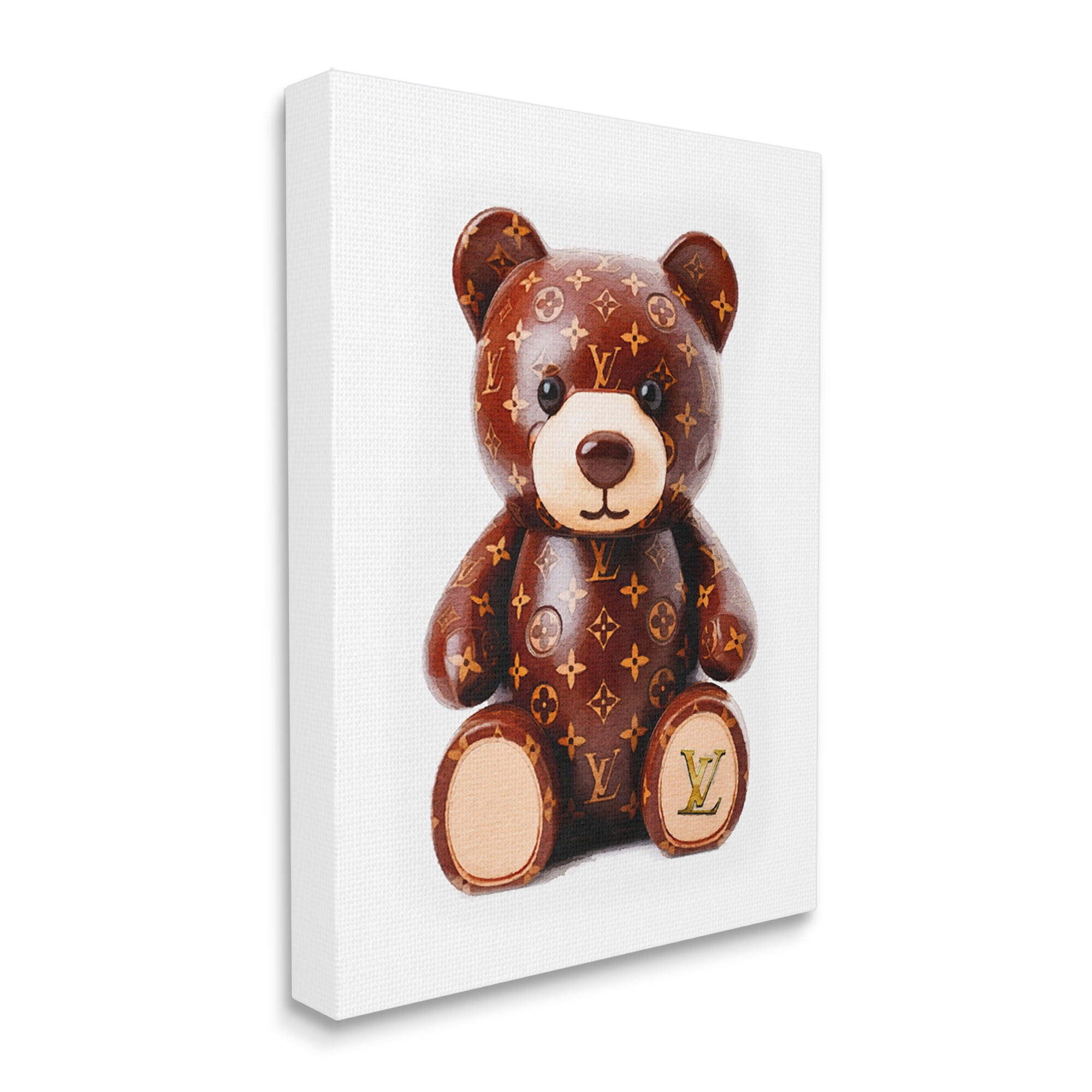 Stupell Industries Fashion Patterned Bear Beauty & Fashion Painting Gallery Wrapped Canvas Art Print Wall Art, 24 x 30