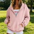 thumbnail image 5 of Quarter Zip Sweatshirt Women Half Zipper Workout Oversized Hoodies with Pocket Lightweight Y2K Pullover 2026 Tops Pink S, 5 of 9