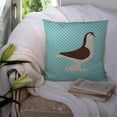 thumbnail image 3 of Large Pigeon Blue Check Fabric Decorative Pillow, 3 of 4
