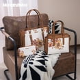 thumbnail image 4 of Montana West 3PCS Purses for Women Tote Bag and Wallet Set Shoulder Satchel Handbags, light Brown, 4 of 6