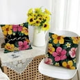 thumbnail image 6 of Summer Vibes Only Hibiscus Flower Decorative Throw Pillow Covers 18 x 18 Set of 4, It''s Sunny Day Tropical Floral Black Porch Outdoor Home Decor, Hawaii Palm Leaves Seasonal Couch Cushion Case, 6 of 6
