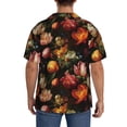thumbnail image 3 of Rateoe Colorful Tulips Print Mens Front Pocket Hawaiian Shirts Casual Shirts Short Sleeve Button Down Beach Tropical Shirts-Large, 3 of 5