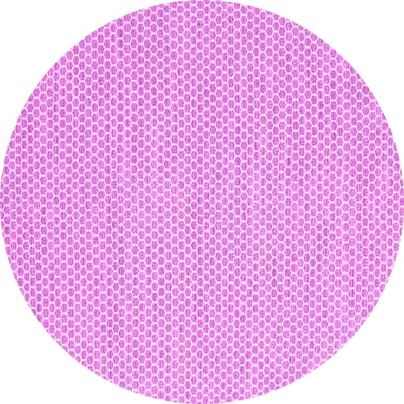 Ahgly Company Indoor Round Solid Pink Modern Area Rugs, 6' Round