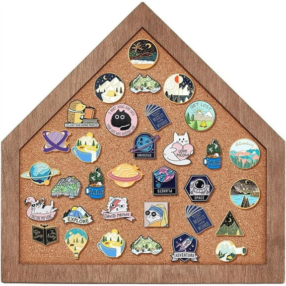 Cork Brooch Board 11.8x11.8 Inch Wall Cork Tray Baseball Home Plate Pin Board DIY