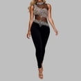 thumbnail image 2 of Women's Jumpsuit Casual Sleeveless Bodycon Romper With Rhinestone Summer Fall Outfit For Daily Wear And Home Comfort, 2 of 2