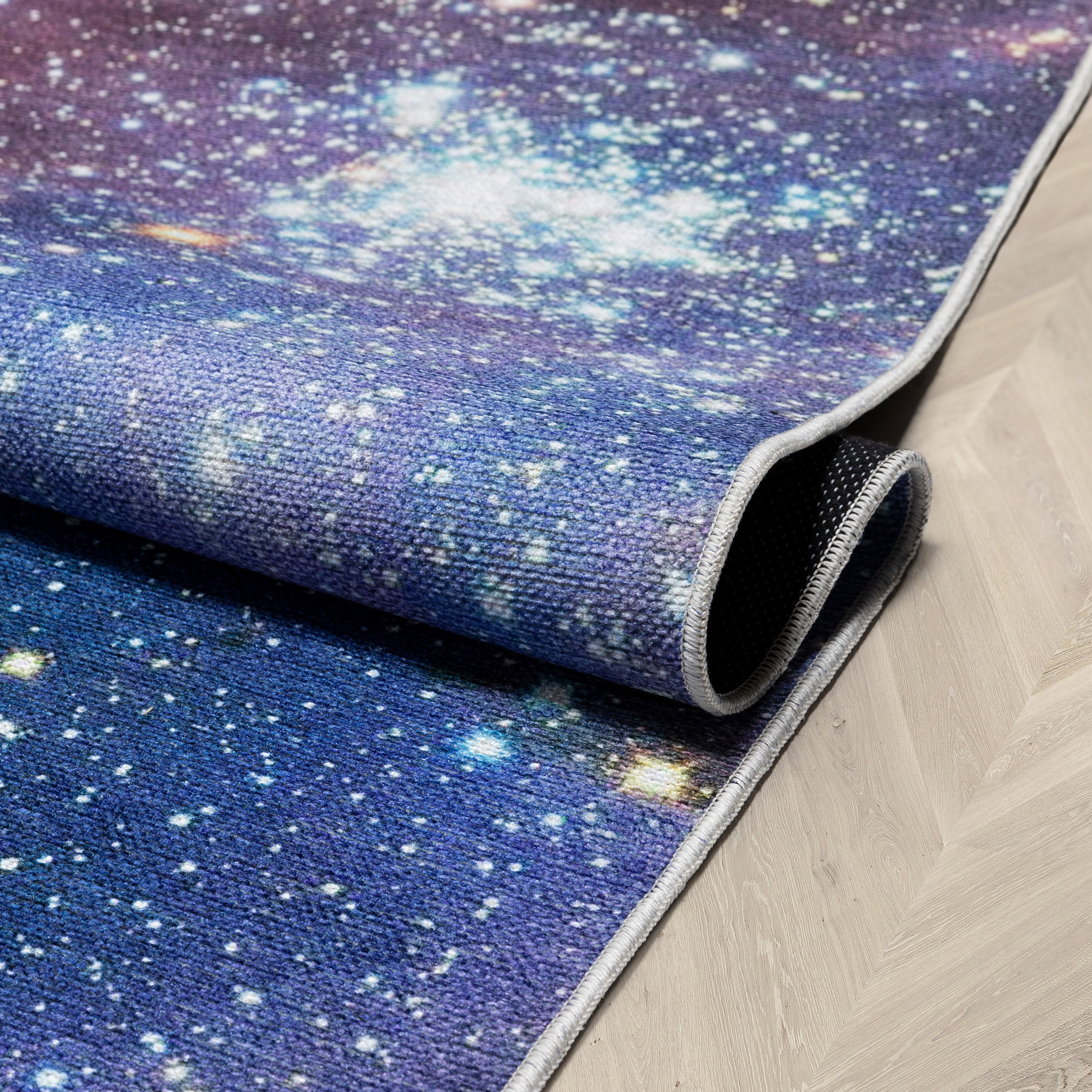 Well Woven Celestial Space Nebula Space Nebula Constellation Multi Color Flat Pile Easy to Clean 5'3" x 7'3" Area Rug for Living Room Dining Room Bedroom and Kitchen