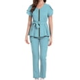 thumbnail image 1 of Traje de enfermera elástico de belleza para mascotas, traje dividido para mujer, traje de manga corta para hospital, traje de operación con cintura vendada, 1 of 6