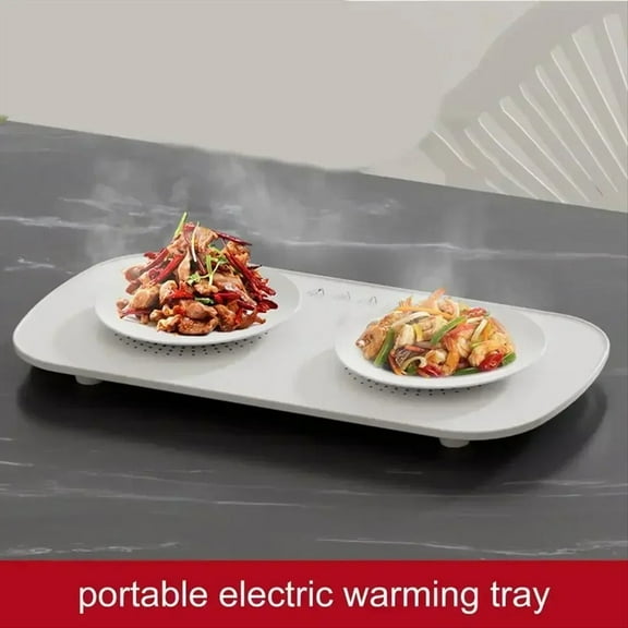 Rollbacks & More Food Electric Warming Plate Warmer Hot Placemat Long Lasting Plates for Home Dinner White