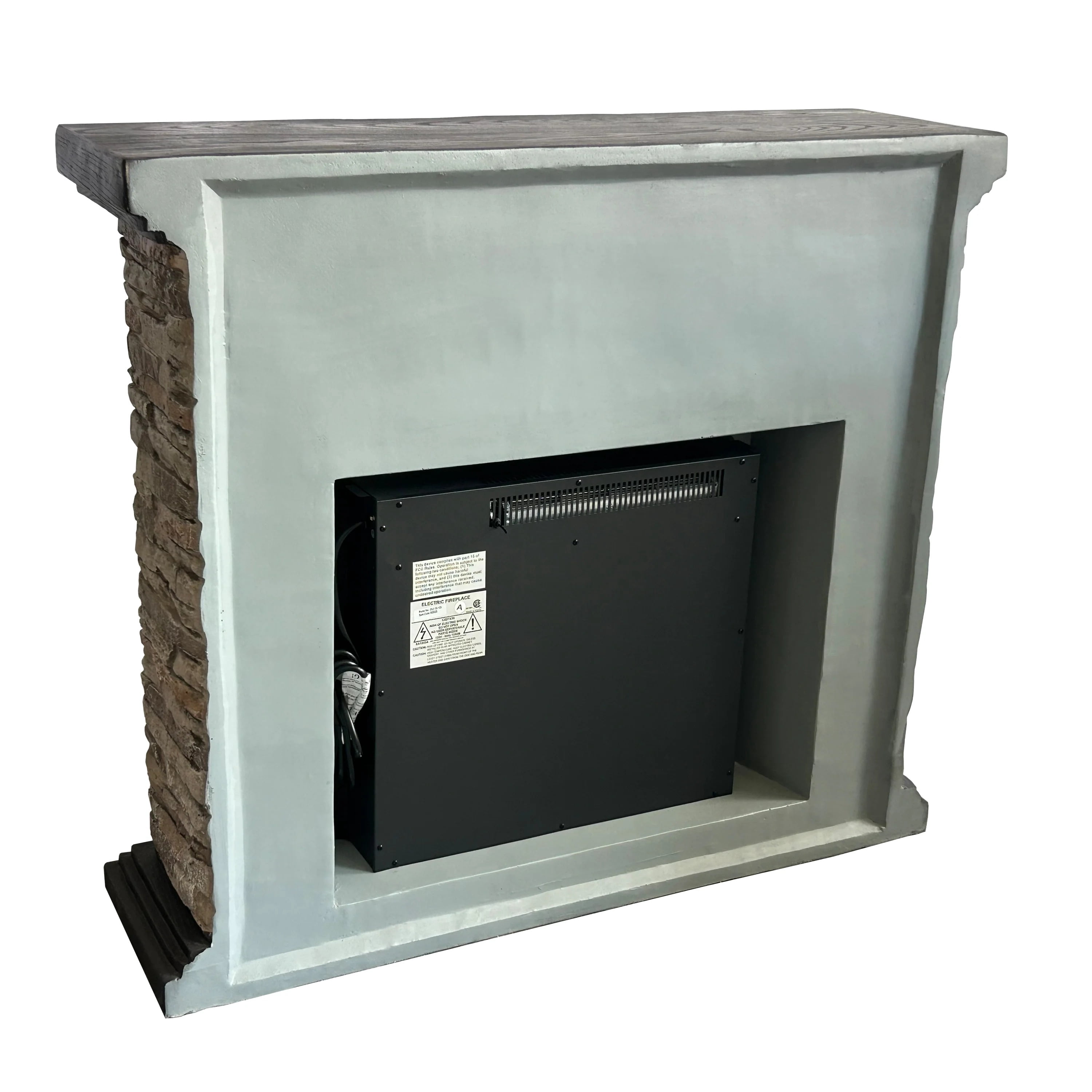 45-Inch Brown Modern Electric Fireplace with 23-Inch Firebox and Remote
