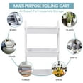 thumbnail image 6 of Utility Rolling Cart with Lockable Wheels, Multi-Purpose Storage Organizer, Serving Trolley with Mesh Basket for Home, Office, Kitchen, Bathroom (White), 6 of 7