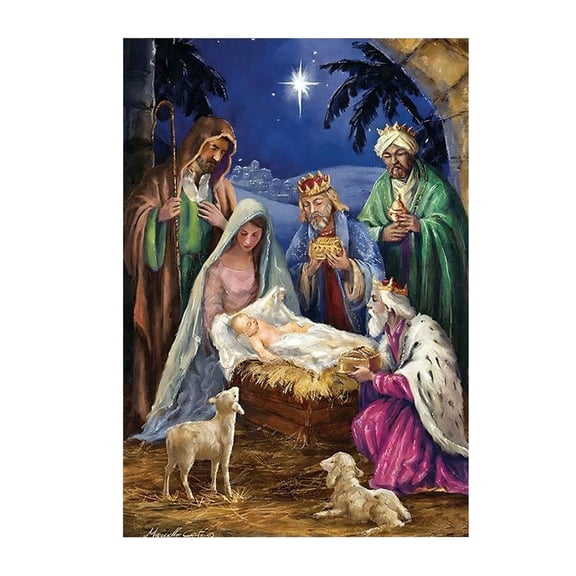 A Religious Christmas Garden Flag Year Festival Party Courtyard Decoration Flag Style A Polyester Fabric Double Sided For Outdoor Decor