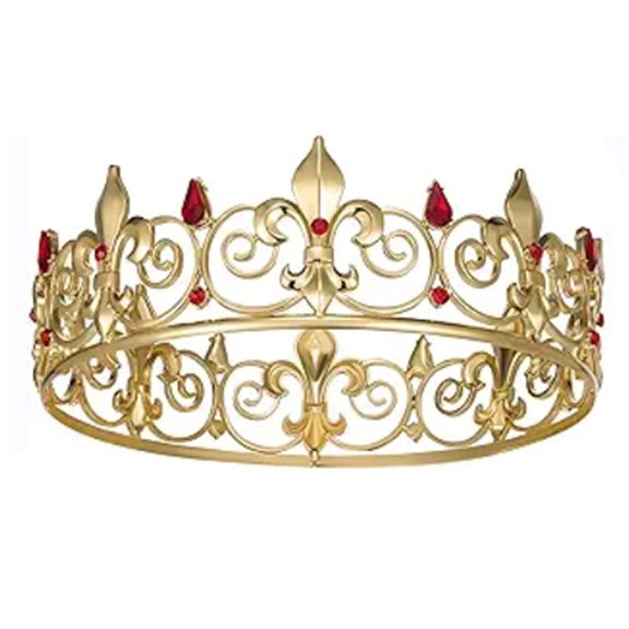 COMEET Crowns, Blingbling Hair Hoop Men Birthday Party Elegant Cake Water Drop Crystal King Headwear Costume
