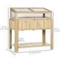 thumbnail image 3 of Outsunny Raised Garden Bed with Cold Frame Greenhouse and Storage Shelf, 3 of 10