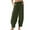Army Green, variant on cocolona Womens Summer Casual Capri Palazzo Pants Elastic Waist Drawstring Wide Leg Travel Beach Pants with Pockets