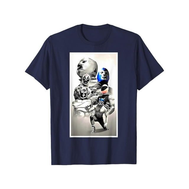 Mexican Wrestling Legend Demon Blue Lucha Libre art T-Shirt Design