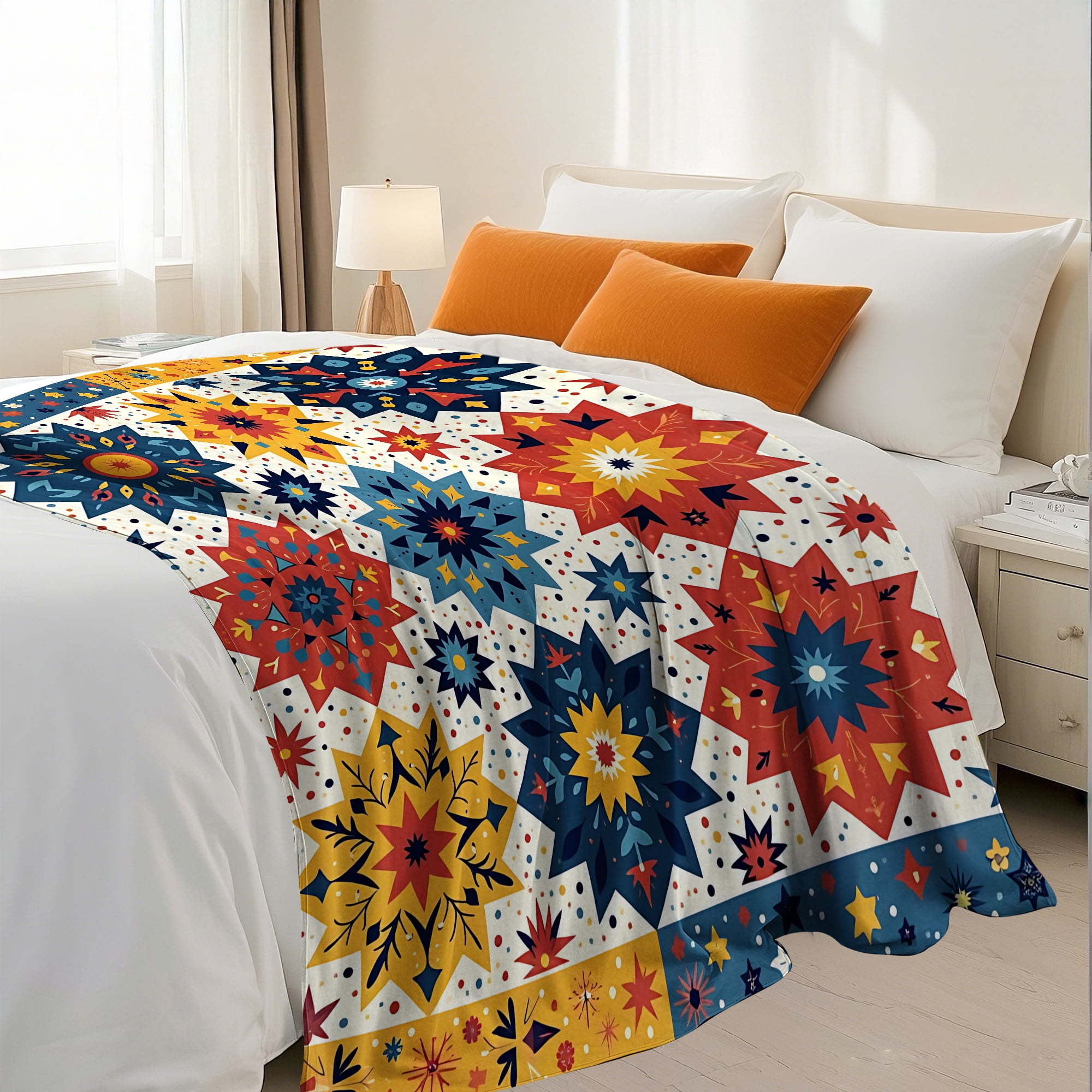 Flannel Fleece Throw Blanket, Soft Large Throw Blanket, Lightweight Cozy Plush Throw Blanket Fit Sofa Bed, 40"x50", Patchwork Floral Pattern