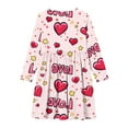 thumbnail image 5 of Little Girl Dresses Long Sleeve Valentine's Day Crewneck Casual Dress Cute Vacation Dress Size 4-14, 5 of 5