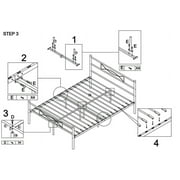 Teraves Full Size Metal Bed Frame Bedroom Mattress Platform Foundation with Headboard, Black