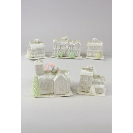 Christmas Village Ornaments Set of 5 ENCHANTED VILLAGE Glass Christmas Ornaments, by Cody Foster ()