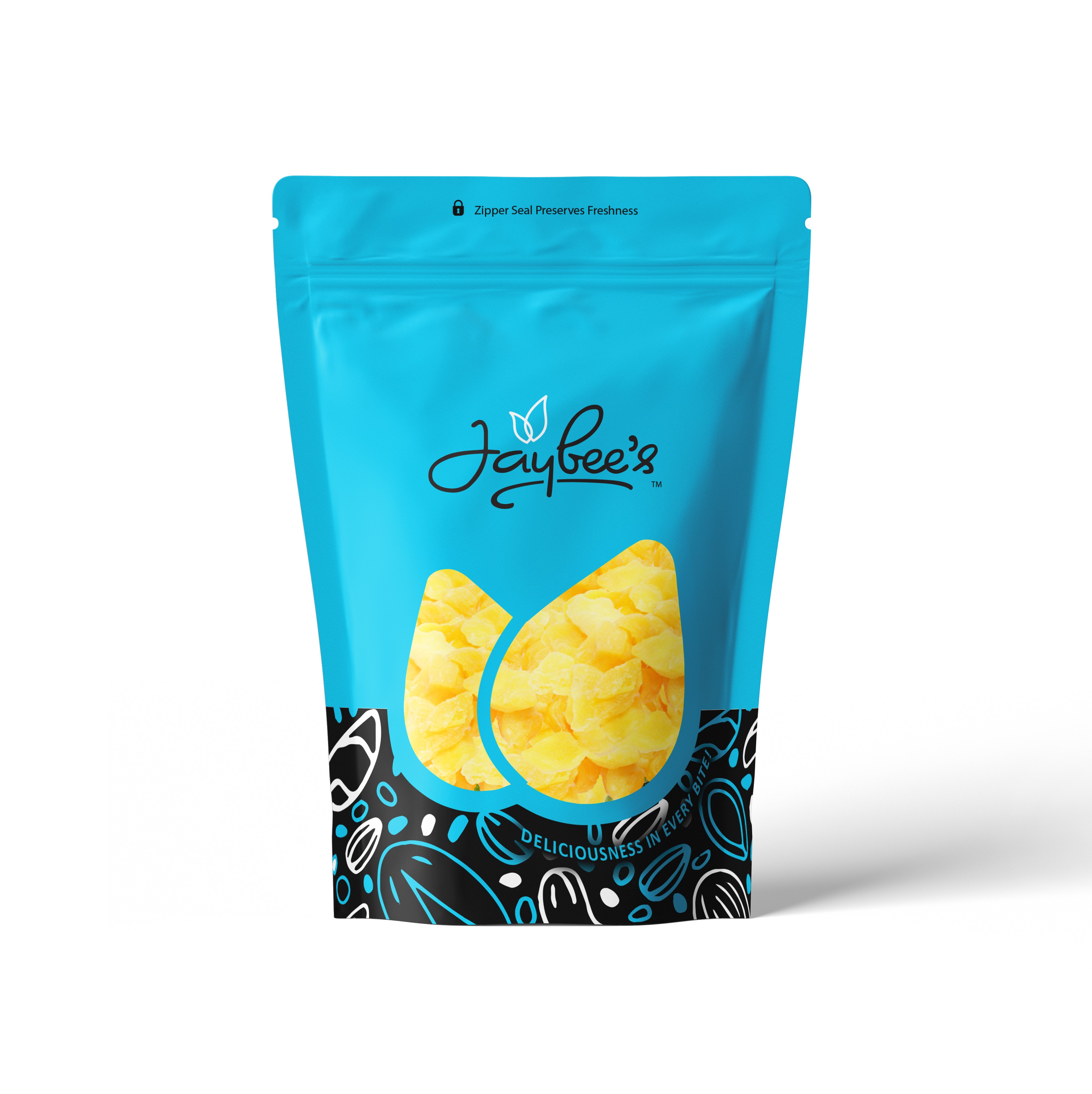 Jaybee's Nuts and Dried Fruits Sweet Dried Pineapple Chunks 15 oz Tasty Tropical Dry Fruit