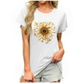 thumbnail image 2 of POROPL Sunflower Shirts for Women Cotton Womens Tee Shirts Short Sleeve Tee Tops, 2 of 6