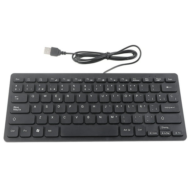 Mini teclado español portátil con cable de 78 teclas ultradelgado para computadora de escritorio