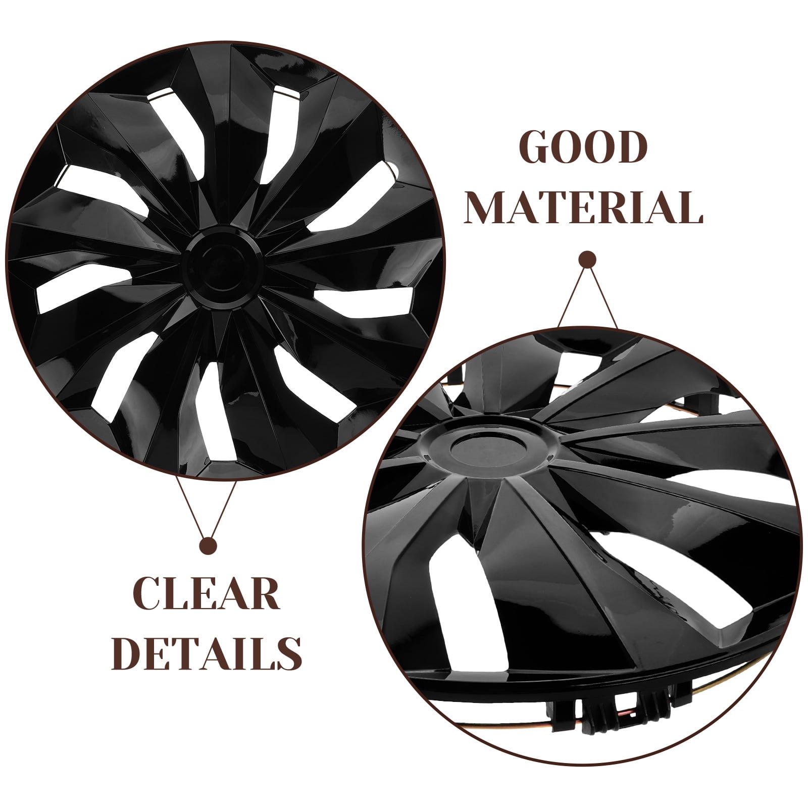 ITSELFER 1pc 15 Inch Plastic Hub Caps Wheel Cover Maintenance Hub Cap Installation Auto Exterior Accessories For Car Wheel Covers Black