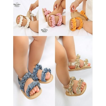 

Binwwede Infant Newborn Baby Girls Shoes Sandals Princess Soft Sole Anti-Slip Summer Flower Lace Crib First Walker Shoes 0-18M