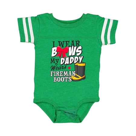 

Inktastic I Wear Bows My Daddy Wears Fireman Boots Gift Baby Girl Bodysuit