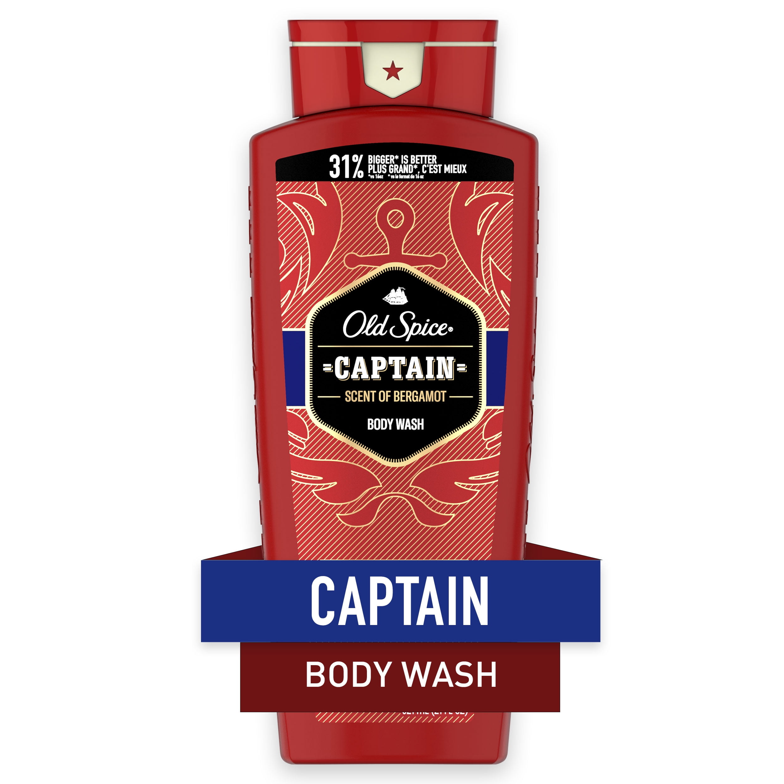 Old Spice Red Collection Body Wash for Men, Captain Scent, 21 fl oz