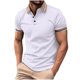 thumbnail image 1 of Mens Manga Corta Botón Abajo Camisas Patchwork Fallow Patrón Cuello Redondo Deportes Top para Diario, 1 of 6
