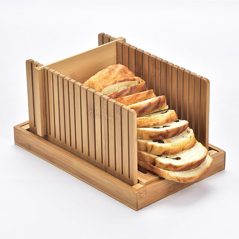 Bamboo Bread Slicer for Homemade Bread,Adjustable Width Bread