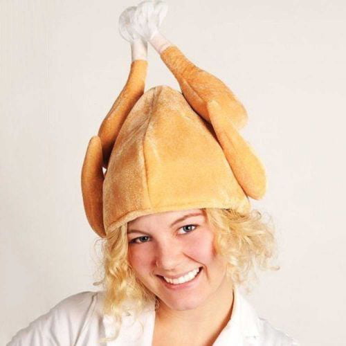 Turkey Thanksgiving Hat Novelty Cooked Chicken Bird Secret Santa Fancy Dress 