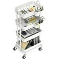 thumbnail image 2 of Simple Houseware Heavy Duty 4-Tier Utility Rolling Cart, White, 2 of 9