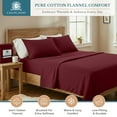 thumbnail image 2 of Casa Platino 100% Cotton Flannel Bed Sheet Set, 4 Piece Deep Pocket Fitted Sheets, Full, Rust Red, 2 of 8