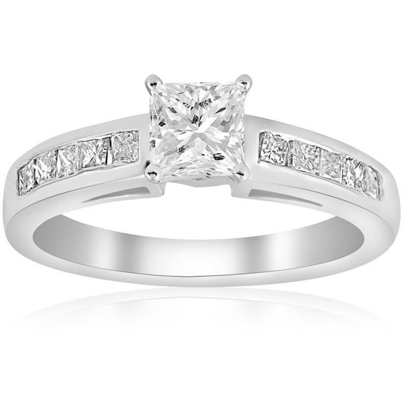 Empire Jewelry Round Cut 1.8 Ct Lab Created Diamond Engagement Wedding Rings - Stamped 14K White Gold Plated Diamond Rings for Her - Birthday Gift for Hers - Wedding Proposal Ring