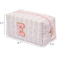 Initial Cosmetic Bag Monogrammed Makeup Pouch Toiletry Bag with Zipper