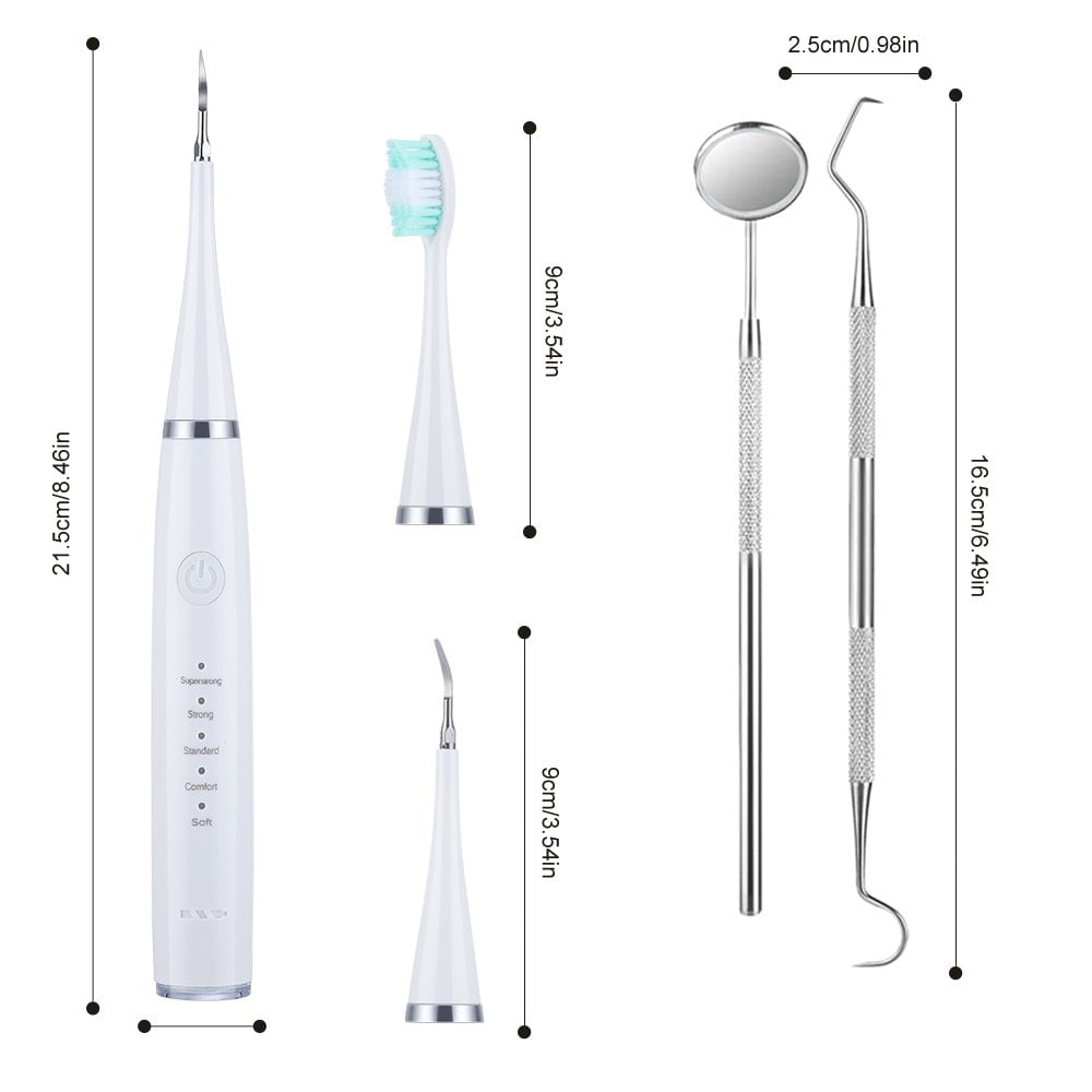 KIBVOE Ultrasonic Dental Calculus Remover Tool, Electric Plaque Remover, Electric Teeth Cleaning Kit Tooth Stain Calculus Remover with 3 Adjustable Modes, Safe for Adult and Kids.