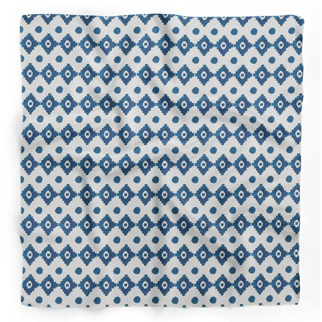 Bimba White Aztec Geometric Pure Silk Printed Head Bandanas Summer Neck Wrap Scarf 40 x 80 Inches