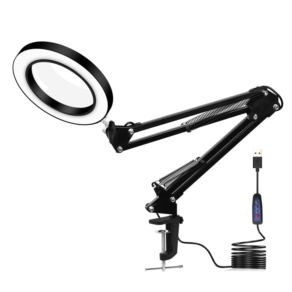 table lamp with magnifying glass
