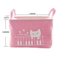 thumbnail image 2 of DEELLEEO Playful Cartoon Cat Floor Fabric Storage Basket: Foldable and Dustproof Storage Solution with Handles, 2 of 5