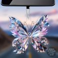 thumbnail image 2 of Butterfly Hanging Decor, 2D Flat Crystal-Like Design with Iridescent Wings, for Home Bedroom Living Room Wall Decoration, Party Event Accent, Indoor Outdoor Space Ornament, 2 of 6