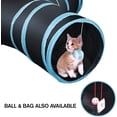 thumbnail image 4 of Túnel para gatos con juguetes - Túnel de juegos para animales pequeños - Plegable - Azul y blanco ER, 4 of 5