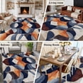 thumbnail image 5 of 5'x8' Area Rugs, Navy Blue Burnt Orange Indoor Outdoor Area Rug for Living Room Bedroom, Retro Geometric Abstract Washable Bathroom Rugs Kitchen Floor Carpet Mats Home Decor Aesthetic, 5 of 8