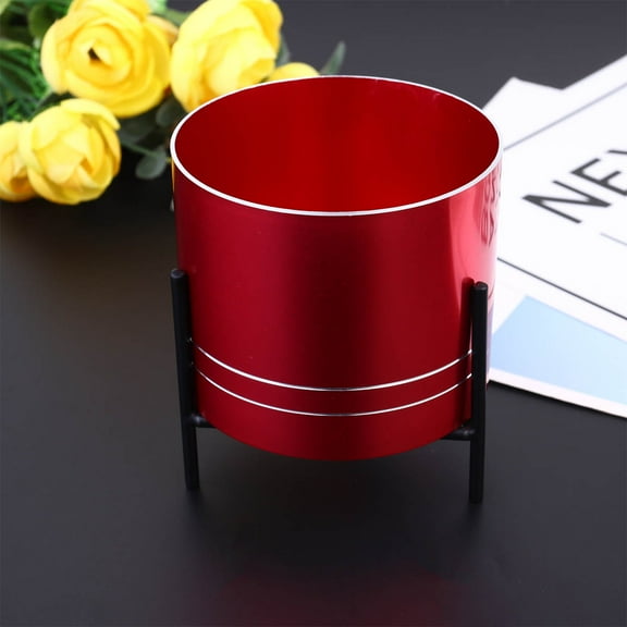 Raindrops Creative Red Flower Pot for Succulents with Simple Round Design Chic Home Decoration Made of