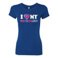 thumbnail image 2 of I Love My Boyfriend Tie Dye Pop Culture Womens Slim Fit Junior Tee, Royal, Large, 2 of 3