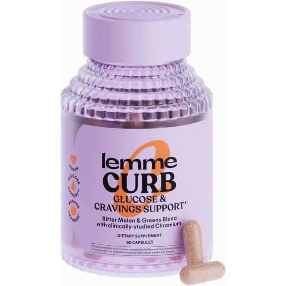 Lemme Curb Gluocose & Cravings Support Capsules, Bitter Melon & Greens Blend, 60 Count